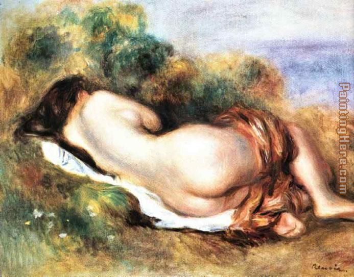 Reclining Nude painting - Pierre Auguste Renoir Reclining Nude art painting